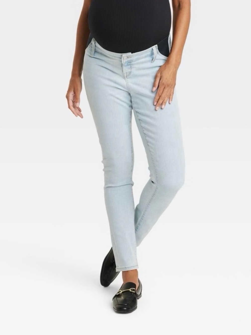 Isabel Maternity Light Blue Women’s Skinny Jeans with Side Panel- 8 M NWT